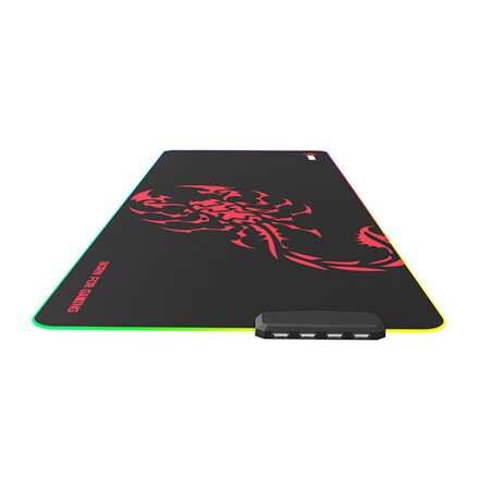 RGB Podložka pod myš, SCORP XL, černá, 800 x 300 mm, 4 mm, Marvo, USB Hub