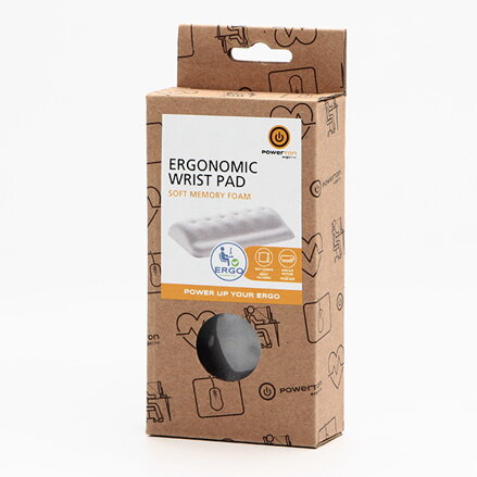 Podložka pod zápěstí, Powerton Ergoline Pastel Edition, ergonomická, šedá, pěnová, Powerton
