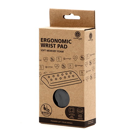 Podložka pod zápěstí, Powerton Ergoline Dark Edition, ergonomická, šedá, pěnová, Powerton