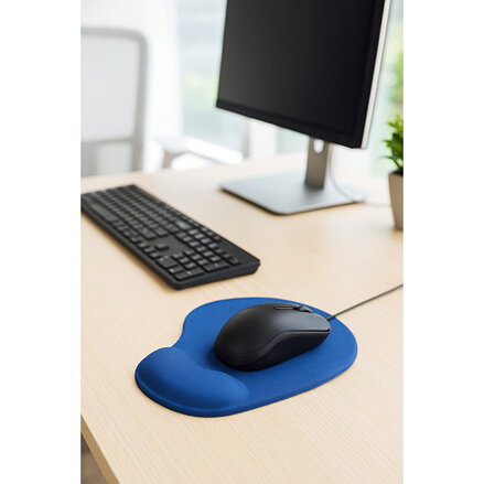 Podložka pod myš, ergonomická, gelová, mini, námořnická modrá, Powerton