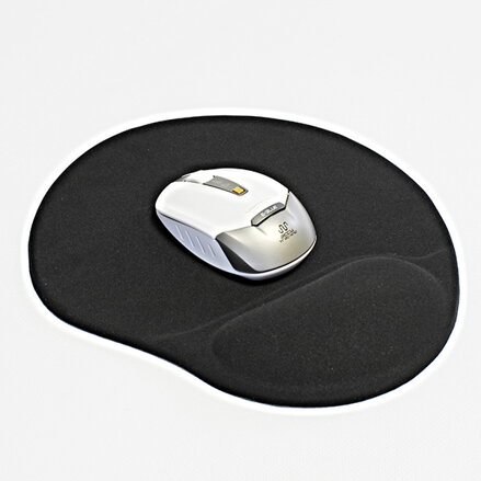Podložka pod myš, ergonomická, gelová, šedá, Logo