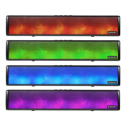 Defender Soundbar Z8, 2.0, 10W, černý, regulace hlasitosti, LED podsvícení, USB/Bluetooth, 90Hz-20kHz