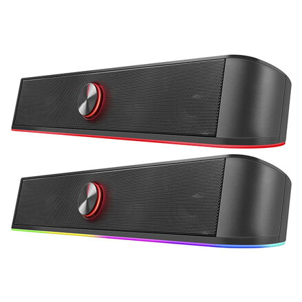 Defender Soundbar Z10, 2.0, 6W, černý, regulace hlasitosti, LED podsvícení, USB/Bluetooth, 80Hz-20kHz