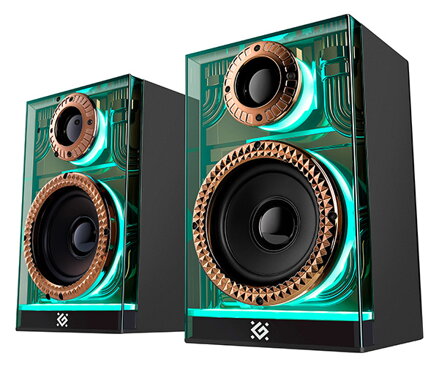 Defender reproduktory FUTURO, 2.0, 20W, černé, AUX/Bluetooth, podsvícené