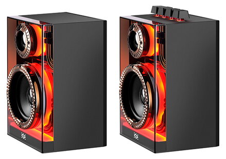 Defender reproduktory FUTURO, 2.0, 20W, černé, AUX/Bluetooth, podsvícené
