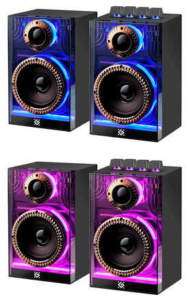 Defender reproduktory FUTURO, 2.0, 20W, černé, AUX/Bluetooth, podsvícené
