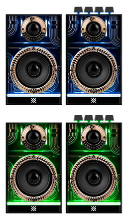 Defender reproduktory FUTURO, 2.0, 20W, černé, AUX/Bluetooth, podsvícené