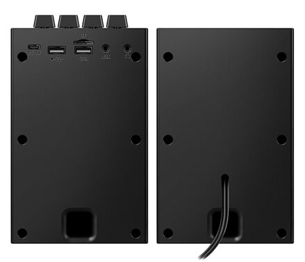 Defender reproduktory FUTURO, 2.0, 20W, černé, AUX/Bluetooth, podsvícené