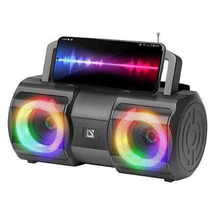 Defender reproduktor BEATBOX 20, Li-Ion, 2.0, 20W, černý, regulace hlasitosti, přenosný, LED podsvícení, s integr. baterií, 80Hz~2