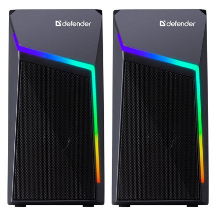 Defender reproduktory STELLAR, 2.0, 6W, černé, regulace hlasitosti, podsvícení, 100Hz~20kHz