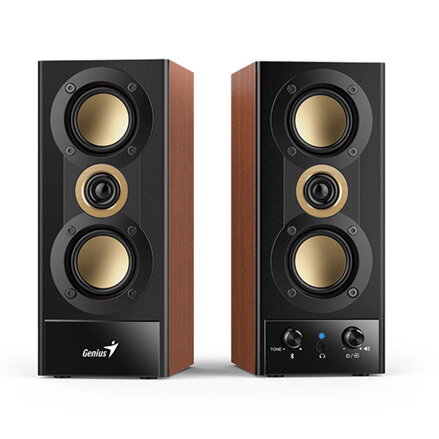 Genius reproduktory SP-HF800BT, 2.0, 20W, černo-hnědé, Bluetooth 5.3