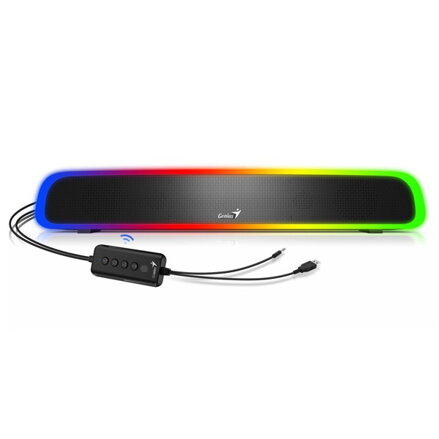 Genius SoundBar 200BT, 2.0, 4W, černý, regulace hlasitosti, podsvícené, 3,5 mm jack/ bluetooth, 120Hz-20kHz