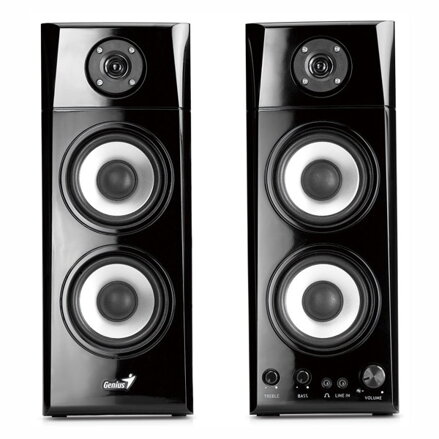 Genius reproduktory SP-HF1800A v2, 2.0, 60W, černé, regulace hlasitosti, dřevěné