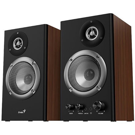 Genius reproduktory SP-HF1200B, 2.0, 36W, hnědé, regulace hlasitosti, dřevěné, 40Hz-20kHz