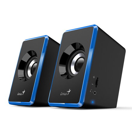 Genius reproduktory SP-U125, 2.0, 3W, modré, regulace hlasitosti, 3,5 mm jack (USB), 150Hz-20kHz