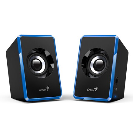 Genius reproduktory SP-U125, 2.0, 3W, modré, regulace hlasitosti, 3,5 mm jack (USB), 150Hz-20kHz