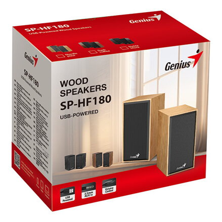Genius reproduktory SP-HF180, 6W, hnědé, dřevěné