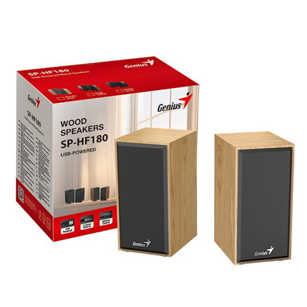 Genius reproduktory SP-HF180, 6W, hnědé, dřevěné