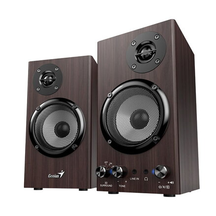 Genius reproduktory SP-HF520BT, 20W, hnědý, dřevěné, AUX/Bluetooth 5.3