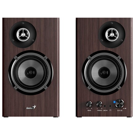Genius reproduktory SP-HF1812BT, 2.0, 50W, tmavě hnědé, dřevěné