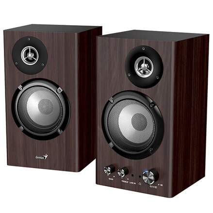 Genius reproduktory SP-HF1812BT, 2.0, 50W, tmavě hnědé, dřevěné