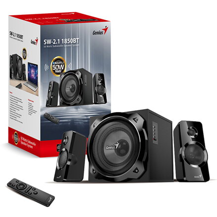Genius reproduktory SW-2.1 1850BT, 2.1, 50W, černé, RCA vstup, Bluetooth 5.3