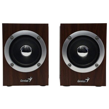 Genius reproduktory SP-HF280, 2.0, 6W, hnědé, regulace hlasitosti, 3,5 mm jack (USB), 100Hz~20kHz