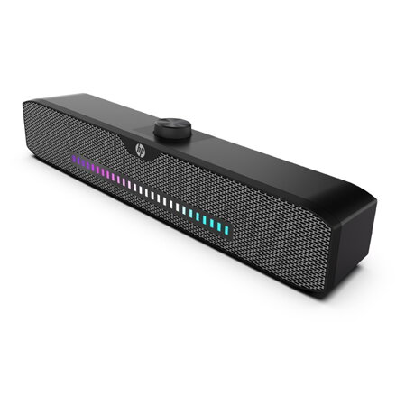 HP Soundbar DHS-4200, 2.0, 6W, černý, regulace hlasitosti, stolní, 3,5 mm jack (USB), podsvícený, 300Hz-20KHz