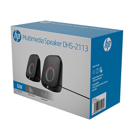 HP reproduktory DHS-2113, 2.0, 6W, černé, Bluetooth, podsvícené
