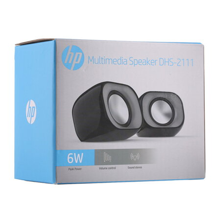 HP reproduktory DHS-2111, 2.0, 6W, černé, regulace hlasitosti, plastové