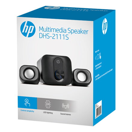 HP reproduktory DHS-2111S, 2.1, 11W, černé, regulace hlasitosti, plastové