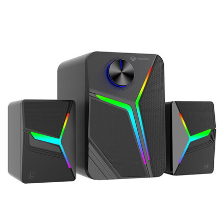 Meetion reproduktory SP2111, 2.1, 15W, černé, podsvícené