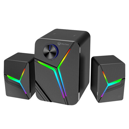 Meetion reproduktory SP2111, 2.1, 15W, černé, podsvícené