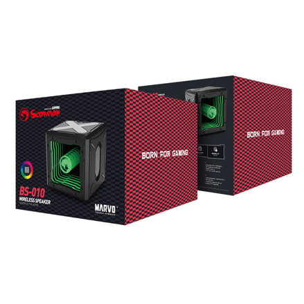 Marvo reproduktor BS-010, 2.0, 10W, černé, regulace hlasitosti, 150Hz-20kHz, RGB podsvícení