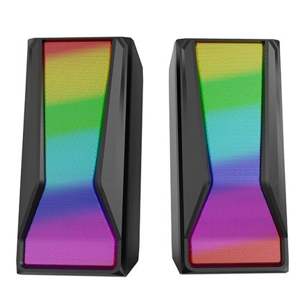 Marvo reproduktory SG-274, 2.0, 6W, černé, regulace hlasitosti, 150Hz-20kHz, RGB podsvícení