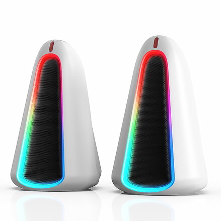 Marvo reproduktory MONKA SG-500, 2.0, 6W, bílé, regulace hlasitosti, RGB podsvícení
