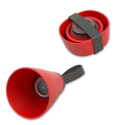 YZSY Bluetooth reproduktor SALI, 3W, červený, regulace hlasitosti, skládací, voděodolný