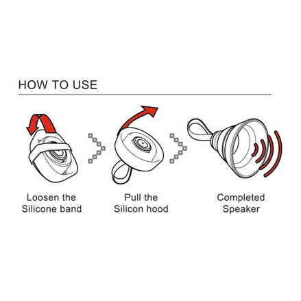YZSY Bluetooth reproduktor SALI, 3W, červený, regulace hlasitosti, skládací, voděodolný