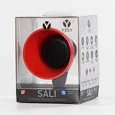 YZSY Bluetooth reproduktor SALI, 3W, červený, regulace hlasitosti, skládací, voděodolný