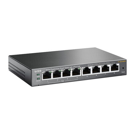 TP-LINK stolní switch TL-SG108PE PoE, 1000Mbps, 4x aktivní PoE, Easy smart, Auto MDI/MDI-X