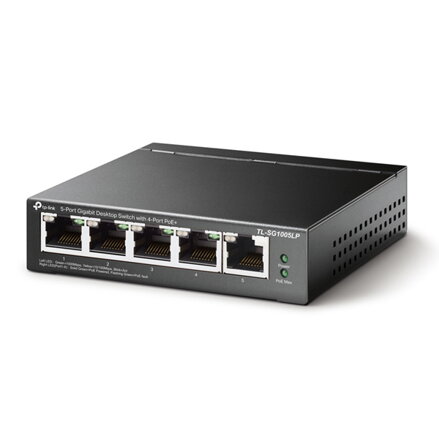 TP-LINK stolní switch TL-SG1005LP PoE(4- porty), 1000Mbps, auto MDI/MDIX