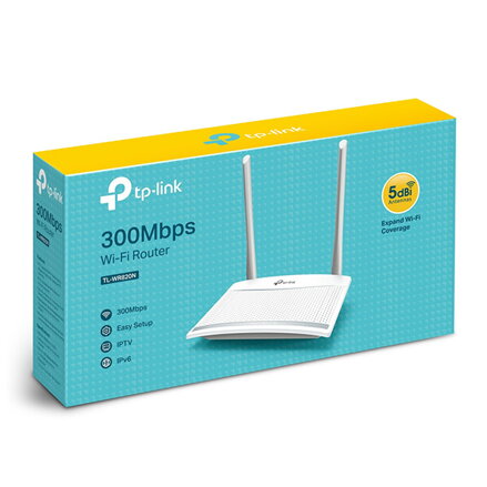 TP-LINK router TL-WR820N 2.4GHz, IPv6, 300Mbps, externí pevná anténa, 802.11n, VLAN, WPS, síť pro hosty