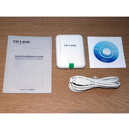 TP-LINK USB klient TL-WN822N 2.4GHz, 300Mbps, externí pevná anténa, 802.11n, 1.5m kabel, tlačítko WPS