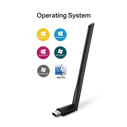 TP-LINK USB klient Archer T2U Plus 2.4GHz a 5GHz, IPv6, 600Mbps, externí pevná anténa, 802.11ac, 5dBi anténa