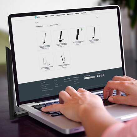 TP-LINK USB klient Archer T3U Plus 2.4GHz a 5GHz, IPv6, 867Mbps, fixní anténa, 802.11ac, 5dBi anténa