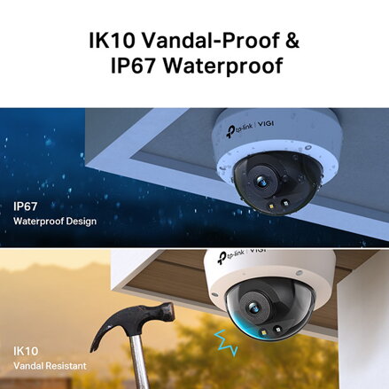TP-link IP kamera venkovní VIGI C240(2.8MM), QHD 2560x1440, PoE, bílá, 4MPx rozlišení,barevně snímá, inteligentní detekce