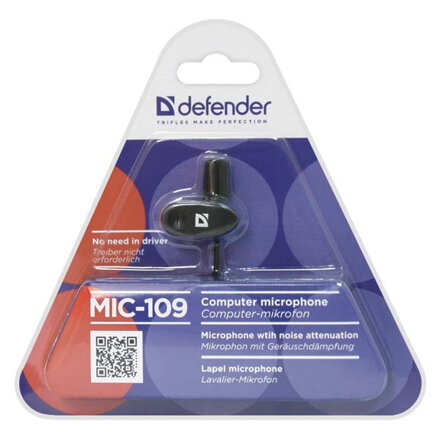 Defender, MIC-109, mikrofon, černý, handsfree