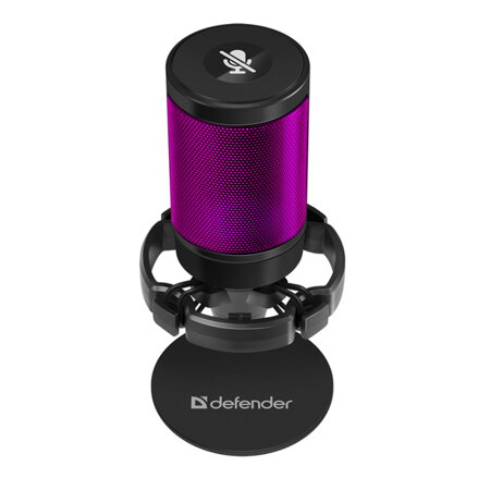 Defender, streamovací mikrofon, IMPULSE GMC 600, ovládání hlasitosti, černý, RGB podsvícený