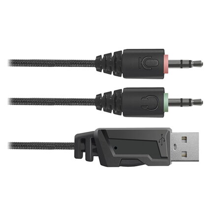 Defender Stellar, herní sluchátka s mikrofonem, ovládání hlasitosti, černá, 2.0, 50 mm měniče typ 2x 3.5 mm jack + USB