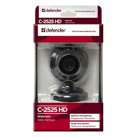 Defender Web kamera C-2525HD, 2 Mpix, USB 2.0, černá, pro notebook/LCD